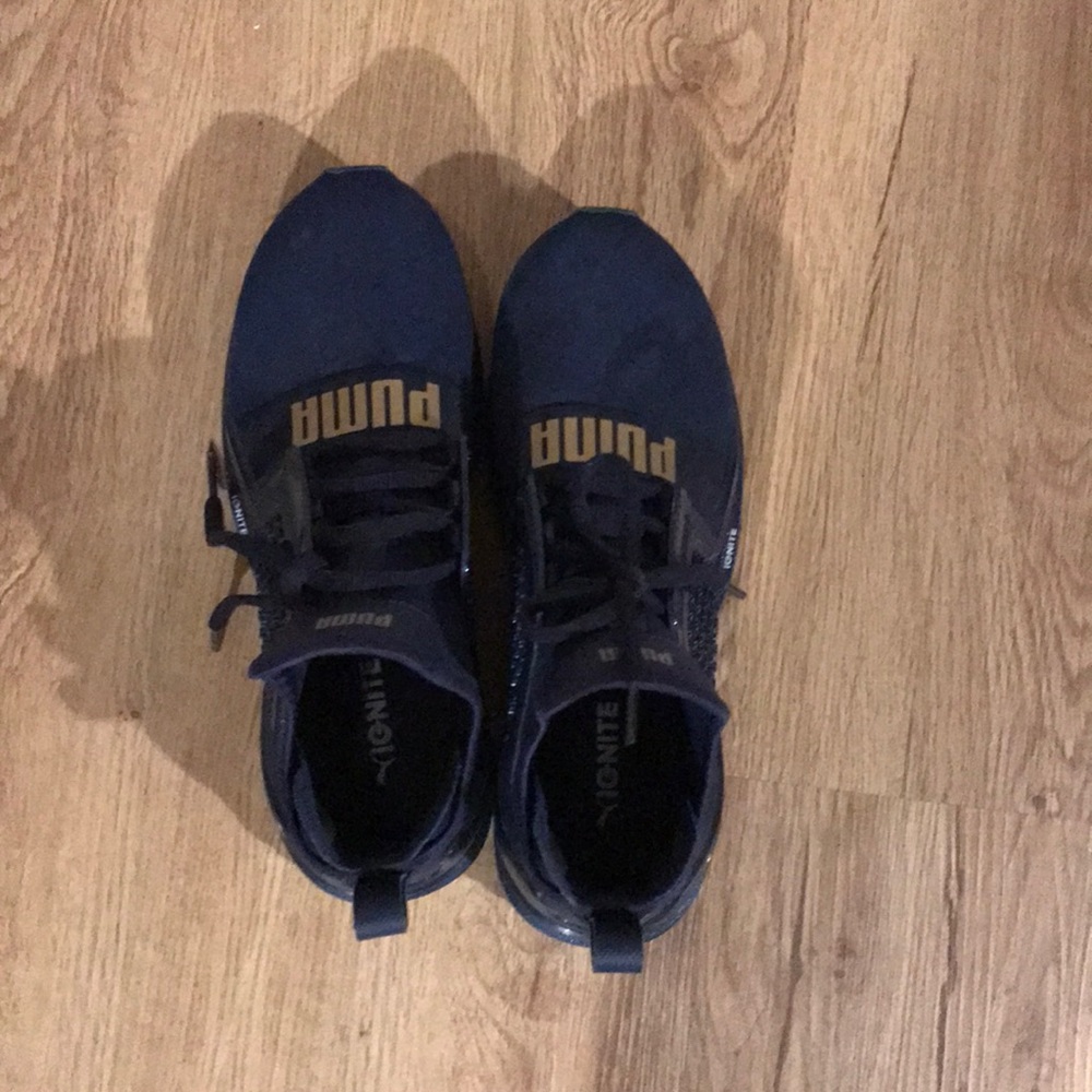 Navy and gold puma ig-nite sneaker 9
